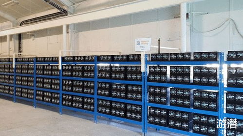 A panoramic view of a Korean mining farm, showcasing rows of mining rigs and cooling infrastructure.